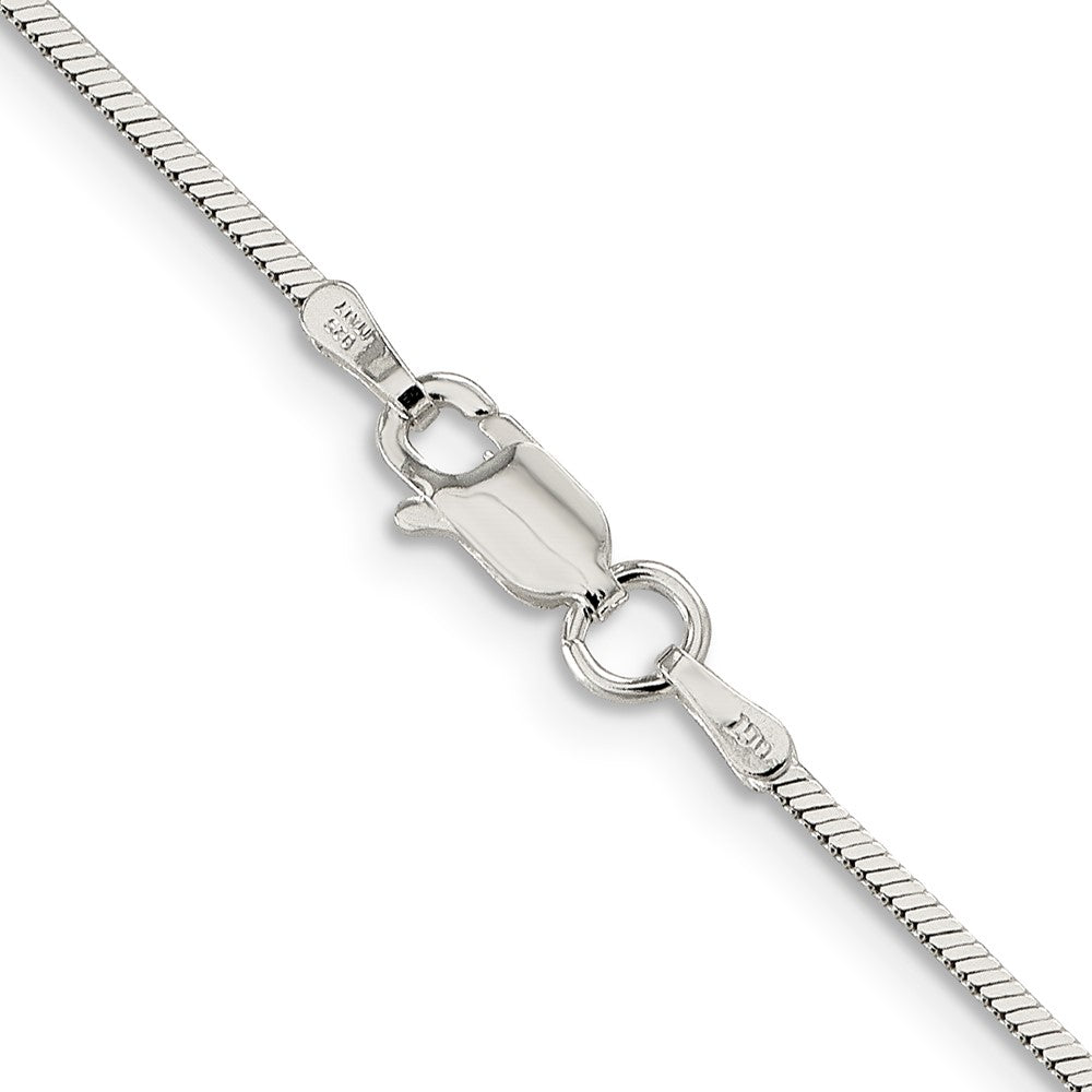 Sterling Silver 1.25mm Square Snake Chain 18 Inches