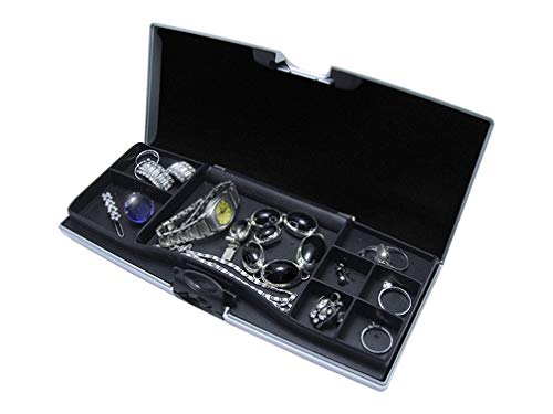 Silver-tone ABS Smartr Large Jewelry Case with Tangle-Free Soft Peg System for Necklaces GM5977