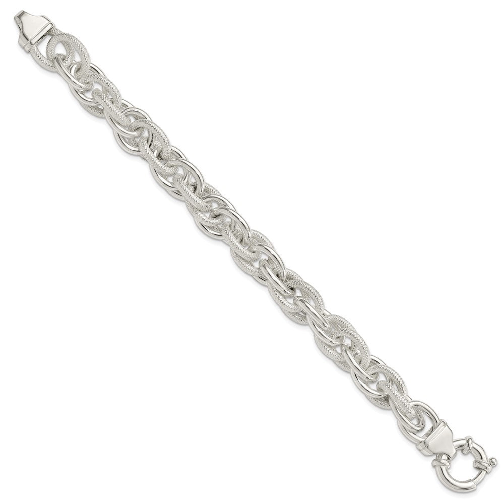 Sterling Silver Fancy Link Bracelet 7.75 inches