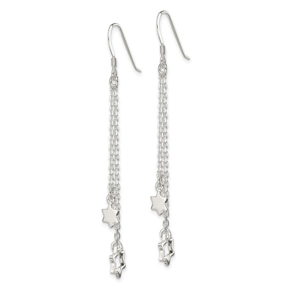 Sterling Silver Rhodium Plated Twisted 3.5x45mm Hoop Earrings