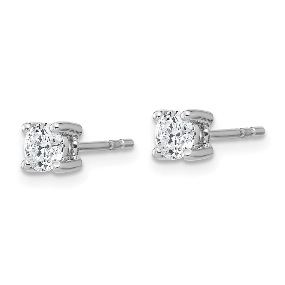 14k White Gold 1/2 ctw Lab Grown Diamond VS+ F+ Round 4 Prong Heavy Wt. Stud Earrings