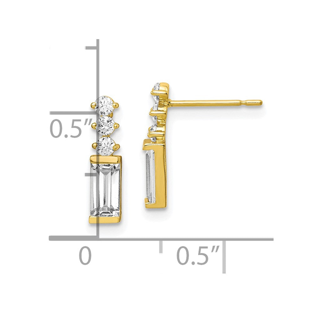 10K Polished CZ Earrings