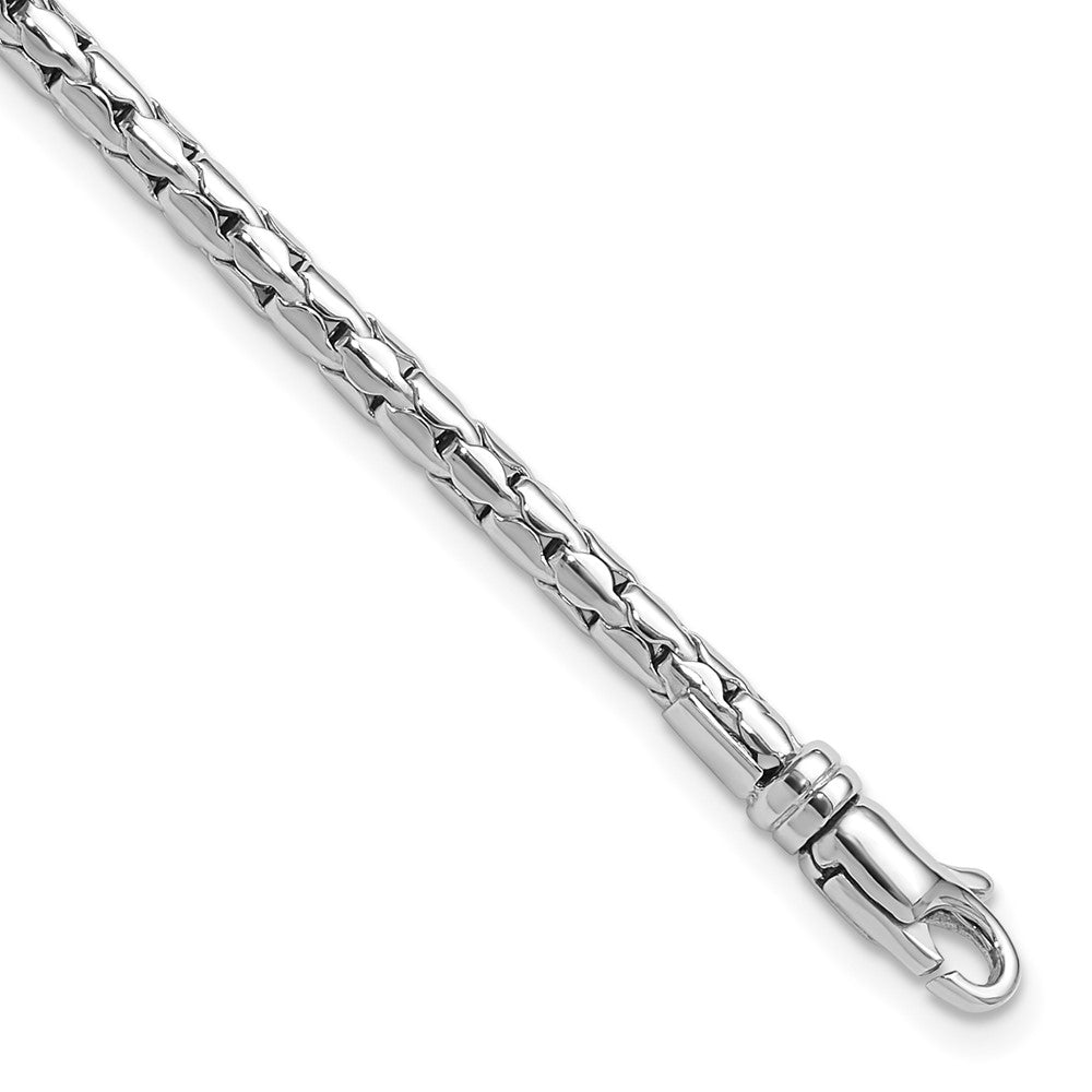 14K White Gold Polished Fancy Bracelet 7.5  inches