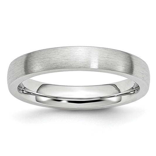 Cobalt Satin 4mm Half Round Band Size - 9.5