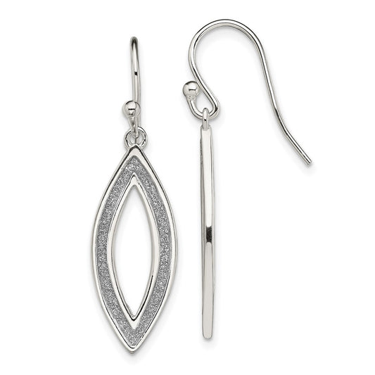 Sterling Silver Polished Fancy Oval Hoop Earrings