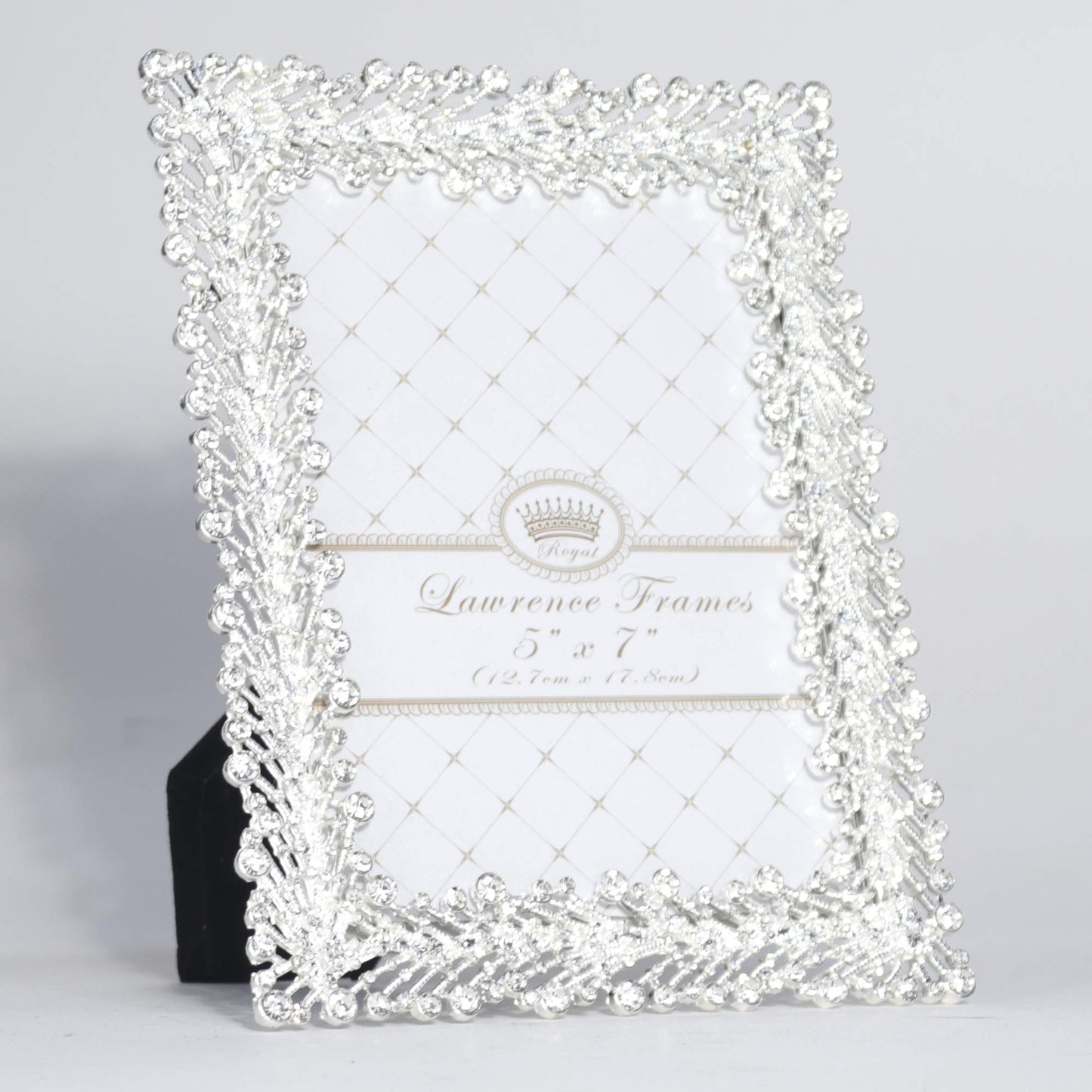 5x7 Jasmond Silver Metal Frame with Crystal Spray