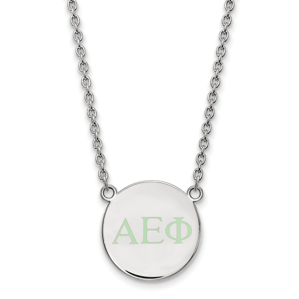 Sterling Silver 18in Official Licensed Greek Sororities Alpha Epsilon Phi Small Enamel Pendant w/Necklace