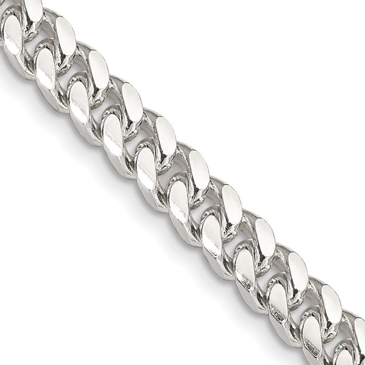 Sterling Silver 6mm Domed w/ Side D/C Curb Chain 24 Inches
