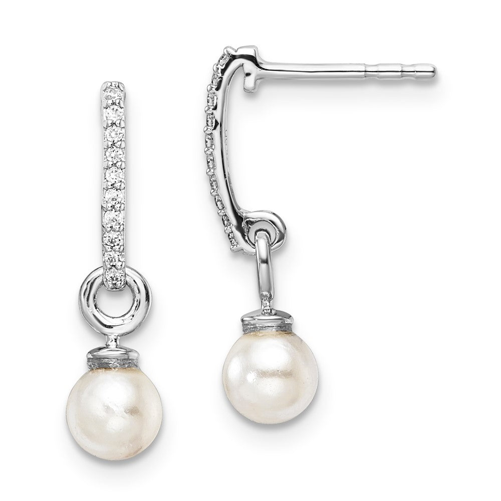 10kw Lab Grown VS/SI+ G+ Dia & Pearl Post Earrings