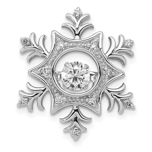 14k White Gold 3/8 carat Lab Grown Diamond VS/SI+ G+ Vibrant Snowflake Chain Slide Pendant