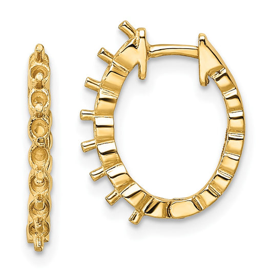 14k Diamond Hinged Hoop Earring Mountings