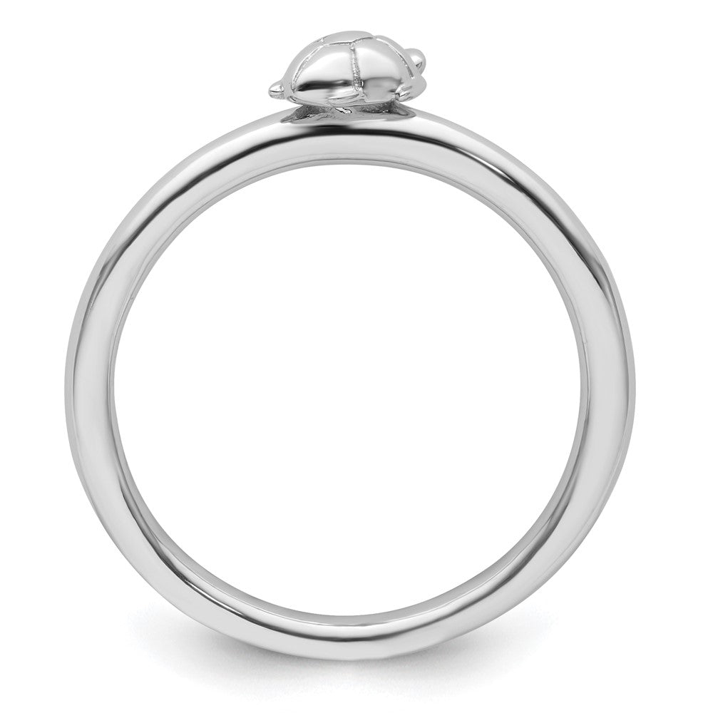 Sterling Silver Stackable Expressions Rhodium Turtle Ring Size -9