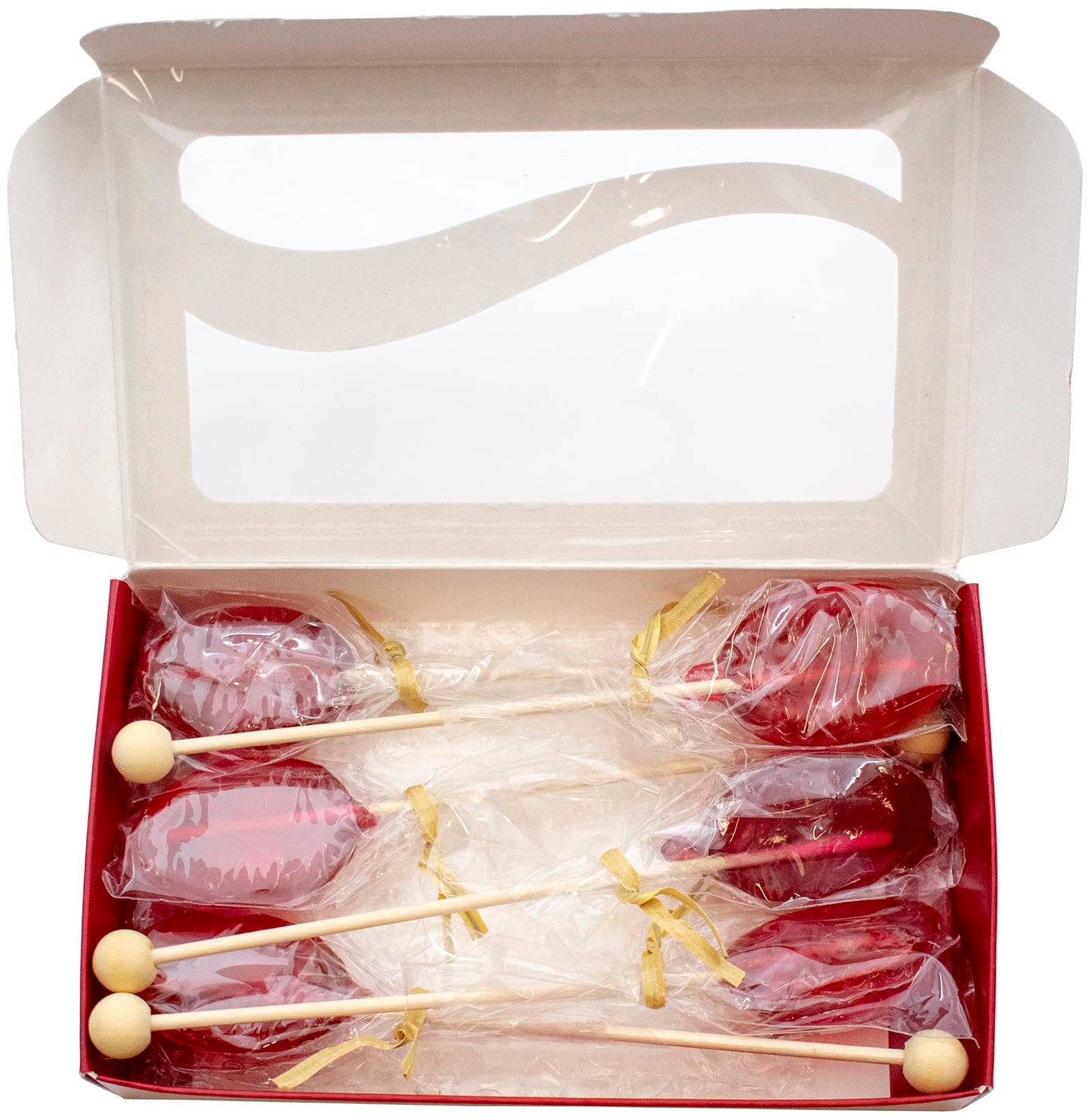 Hand Made in USA Flavored Honey On Wooden Stirrer Gift Pack (6 Count)