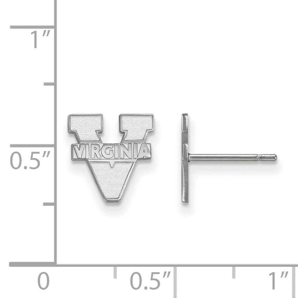 Sterling Silver Rhodium-plated LogoArt University of Virginia Extra Small Post Earrings Q-SS008UVA