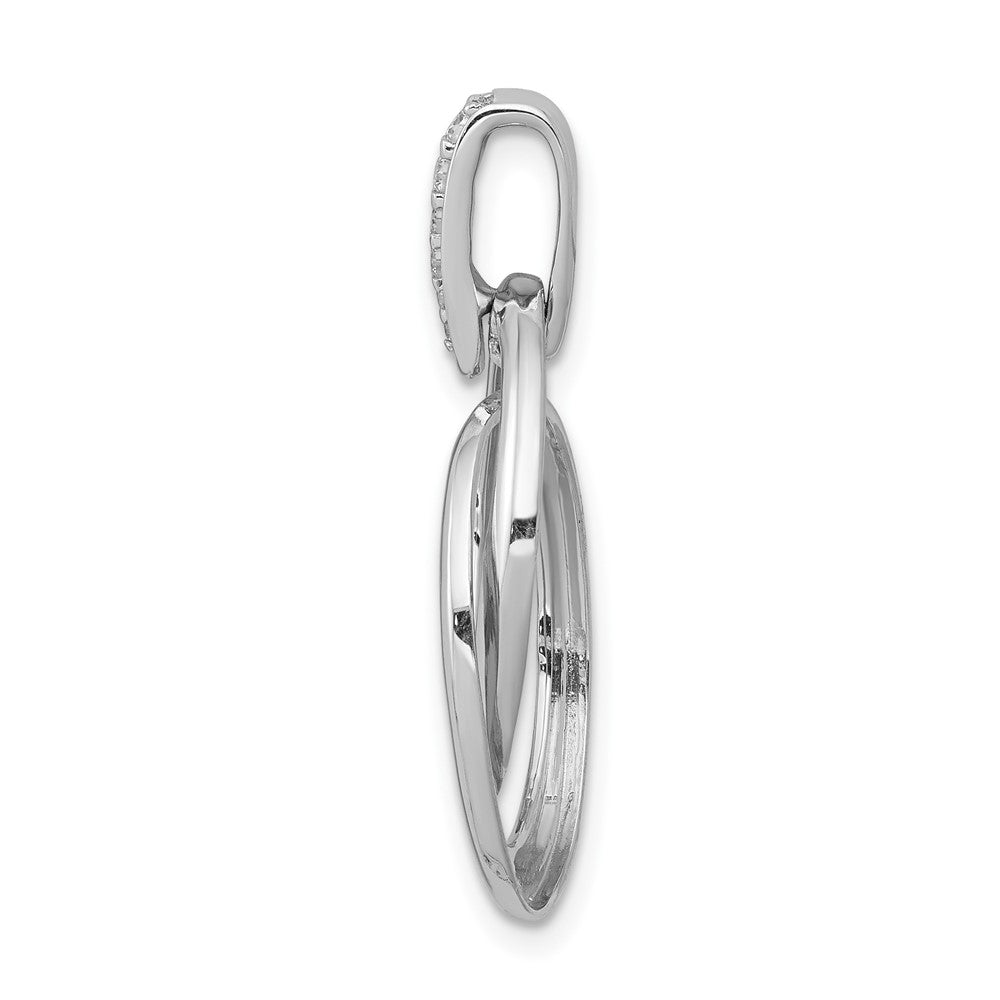 10k White Gold 1/20ct. Diamond Double Oval Pendant