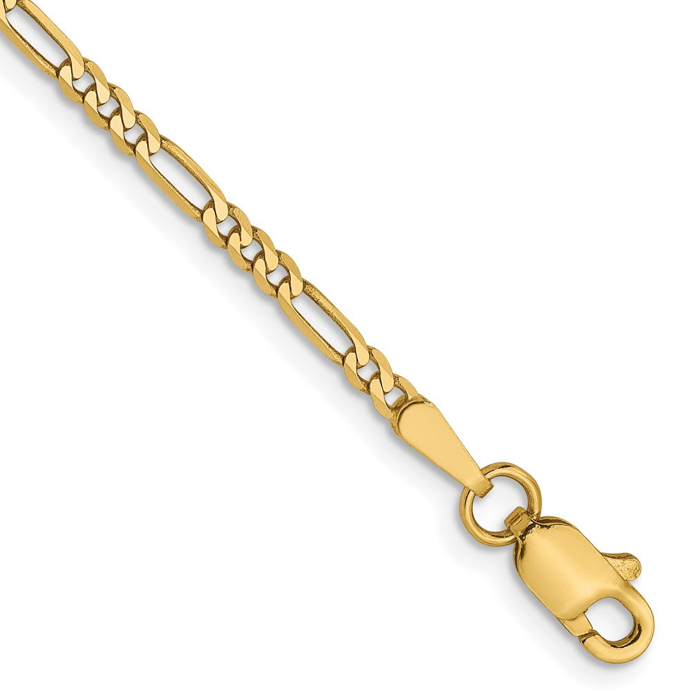14K 1.8mm Flat Figaro Chain 8  inches