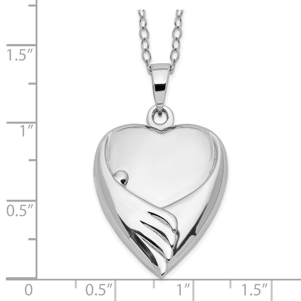 Sentimental Expressions Sterling Silver Rhodium-plated Forever My Baby Ash Holder 18 Inch Necklace 18 Inches