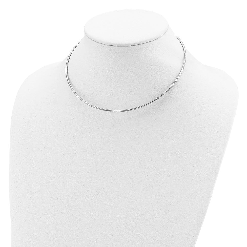 Sterling Silver Rhodium-plated 2mm Round w/2in ext Cubetto 16 Inches