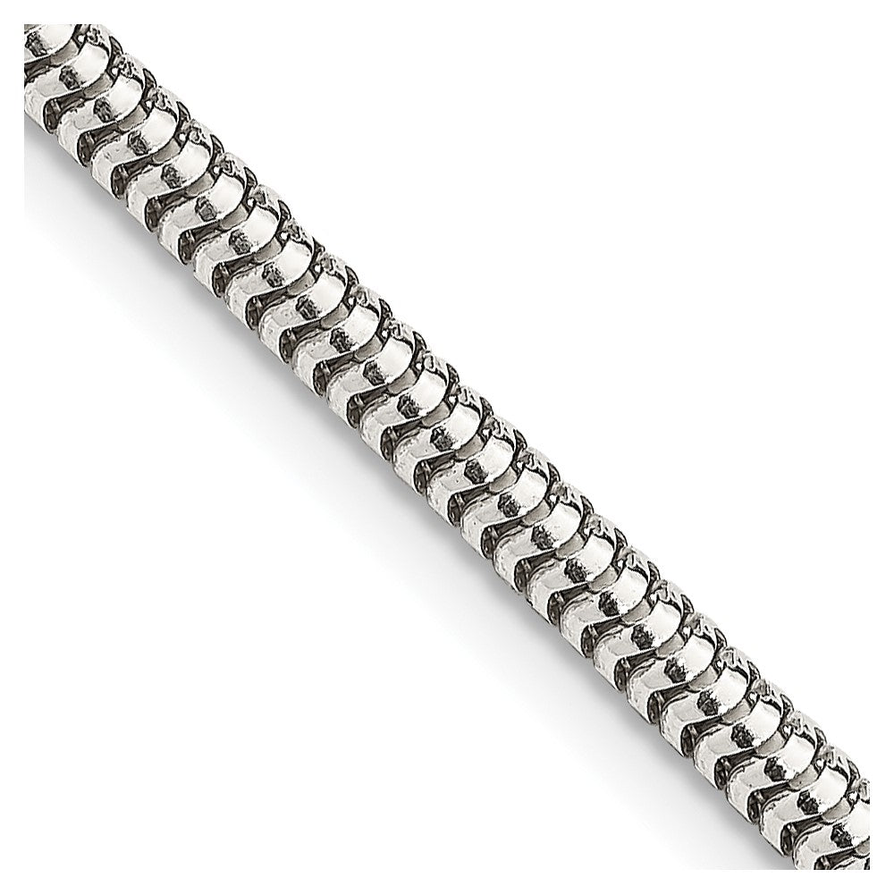 Sterling Silver 3mm Round Snake Chain 24 Inches