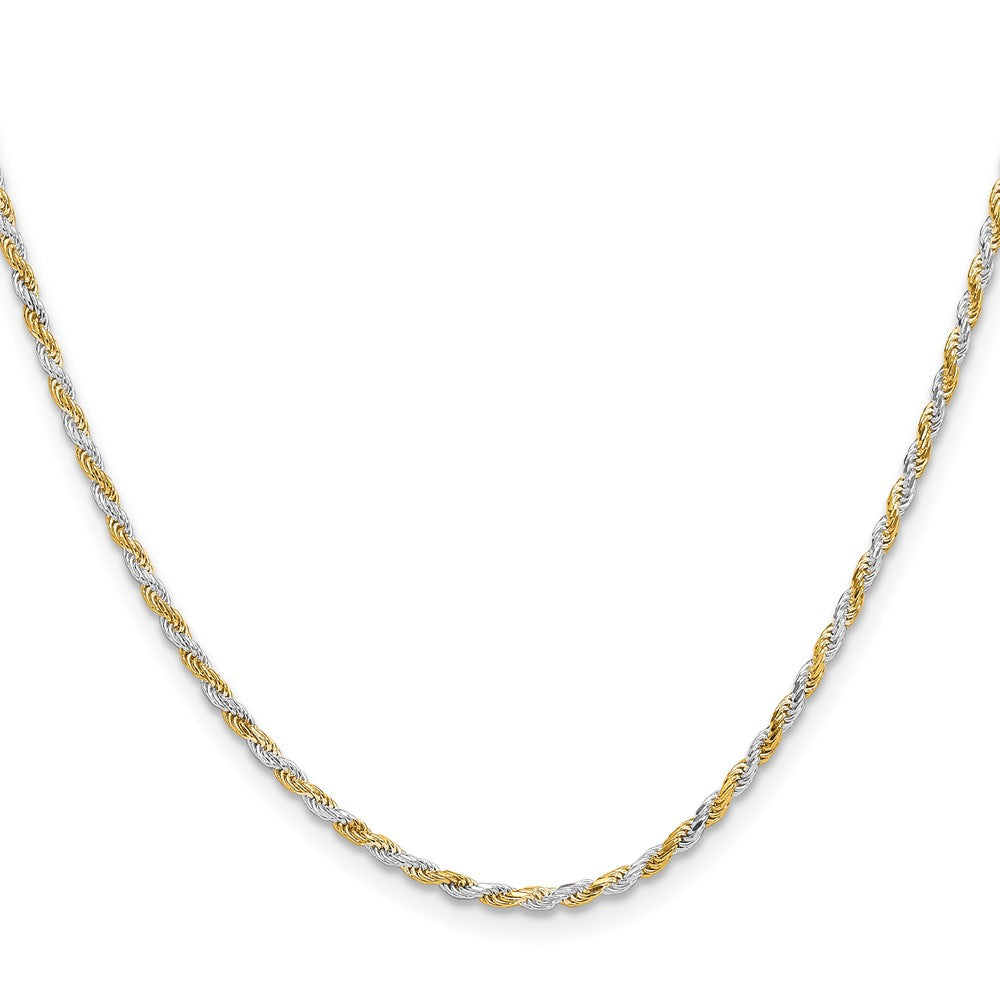 Sterling Silver And Vermeil 1.85mm Diamond-cut Rope Chain 18 Inches