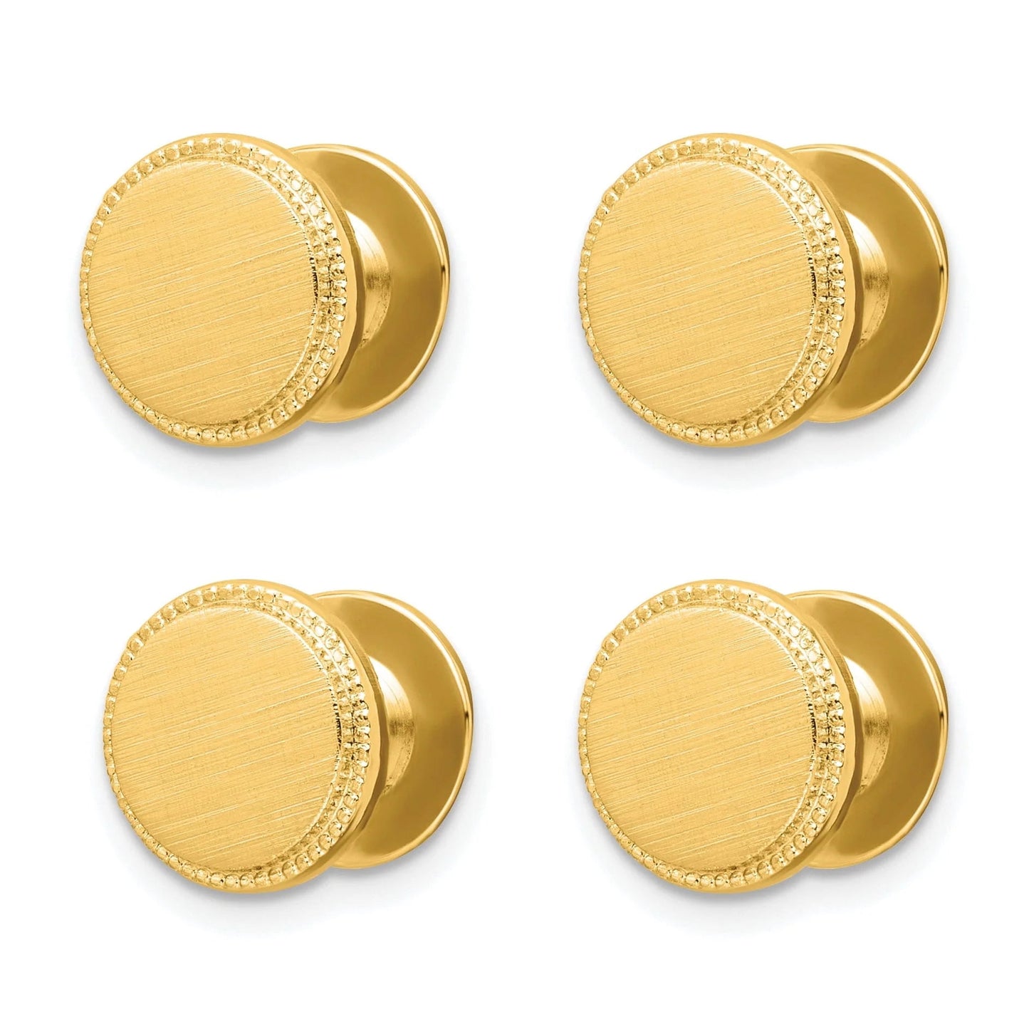 Kelly Waters Gold-plated Florentine Beaded Four Piece Tuxedo Studs Set QKW589