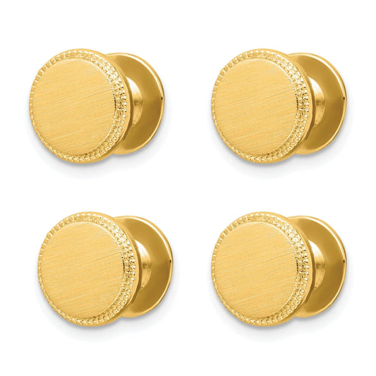 Kelly Waters Gold-plated Florentine Beaded Four Piece Tuxedo Studs Set QKW589
