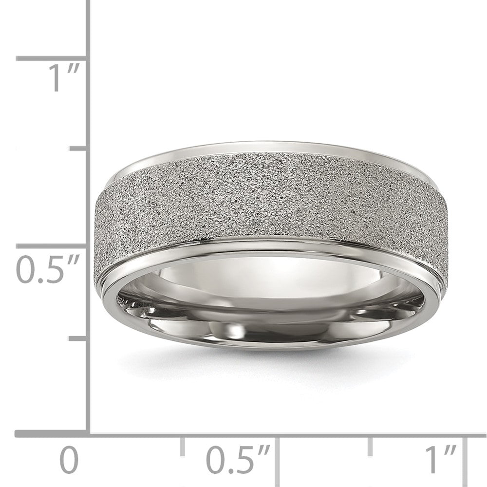 Chisel Titanium Polished Laser-cut Center 8mm Band Size - 9