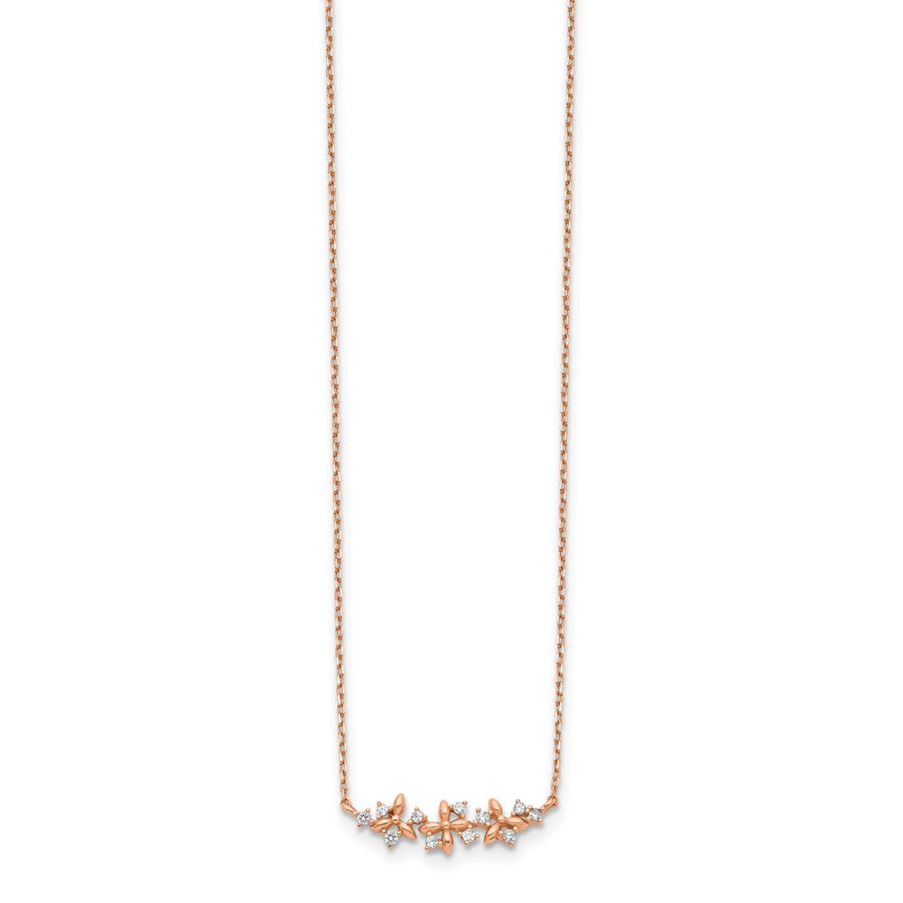 14K Rose Gold Fancy CZ w/ 1in ext. Necklace