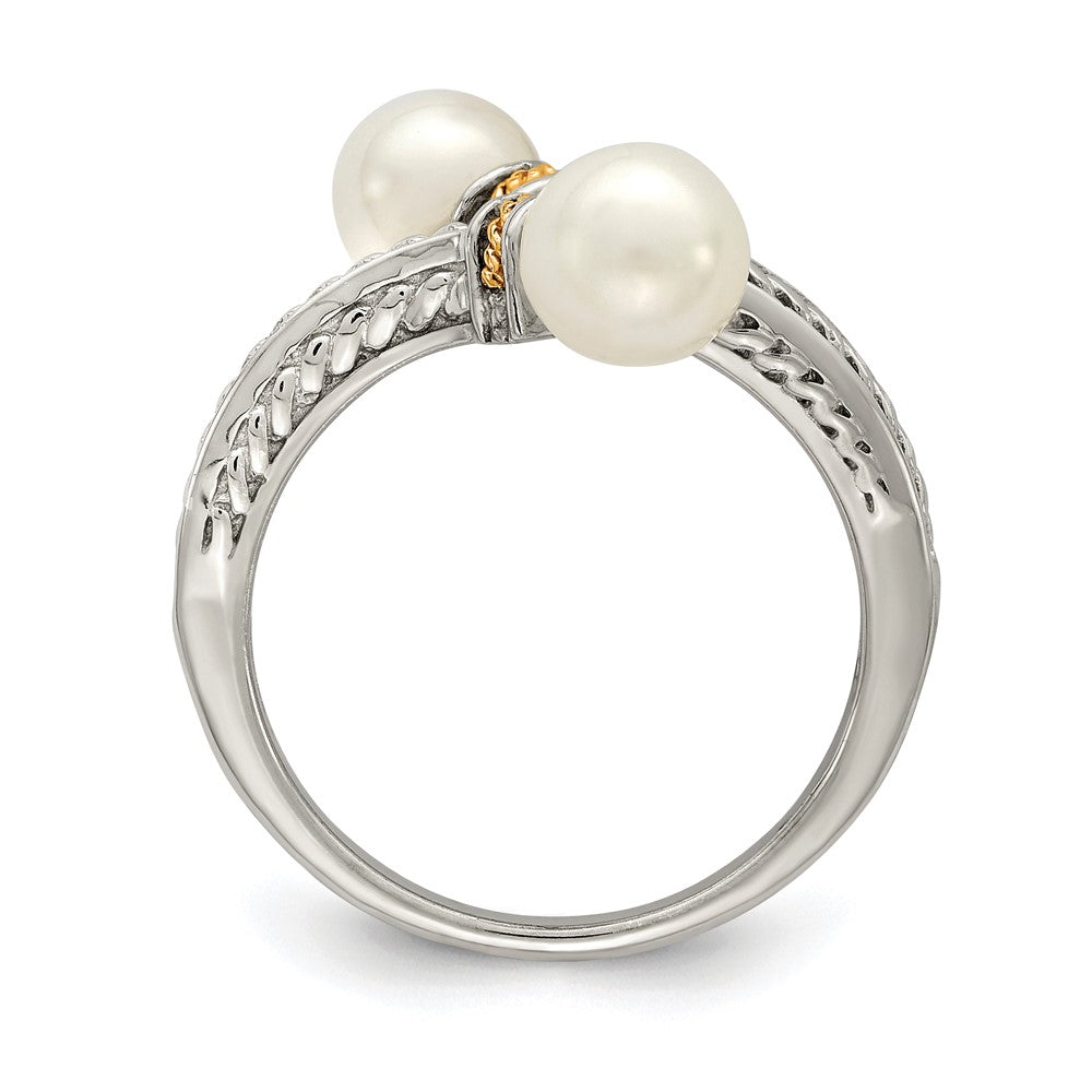 Shey Couture Sterling Silver with 14K Accent 6-7mm Freshwater Cultured Pearl Ring