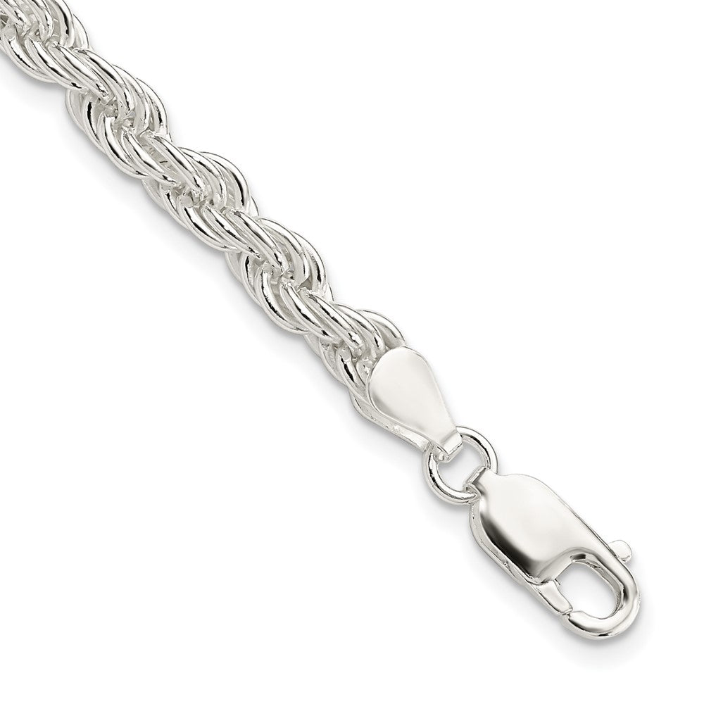 Sterling Silver 5mm Solid Rope Chain 8 inches