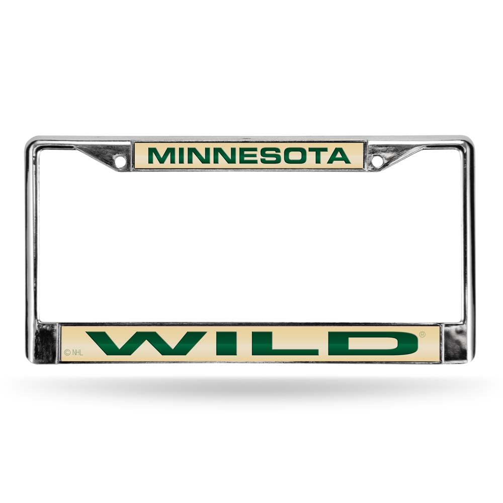 Minnesota Hockey Wild Chrome Metal Laser Cut License Plate Frame