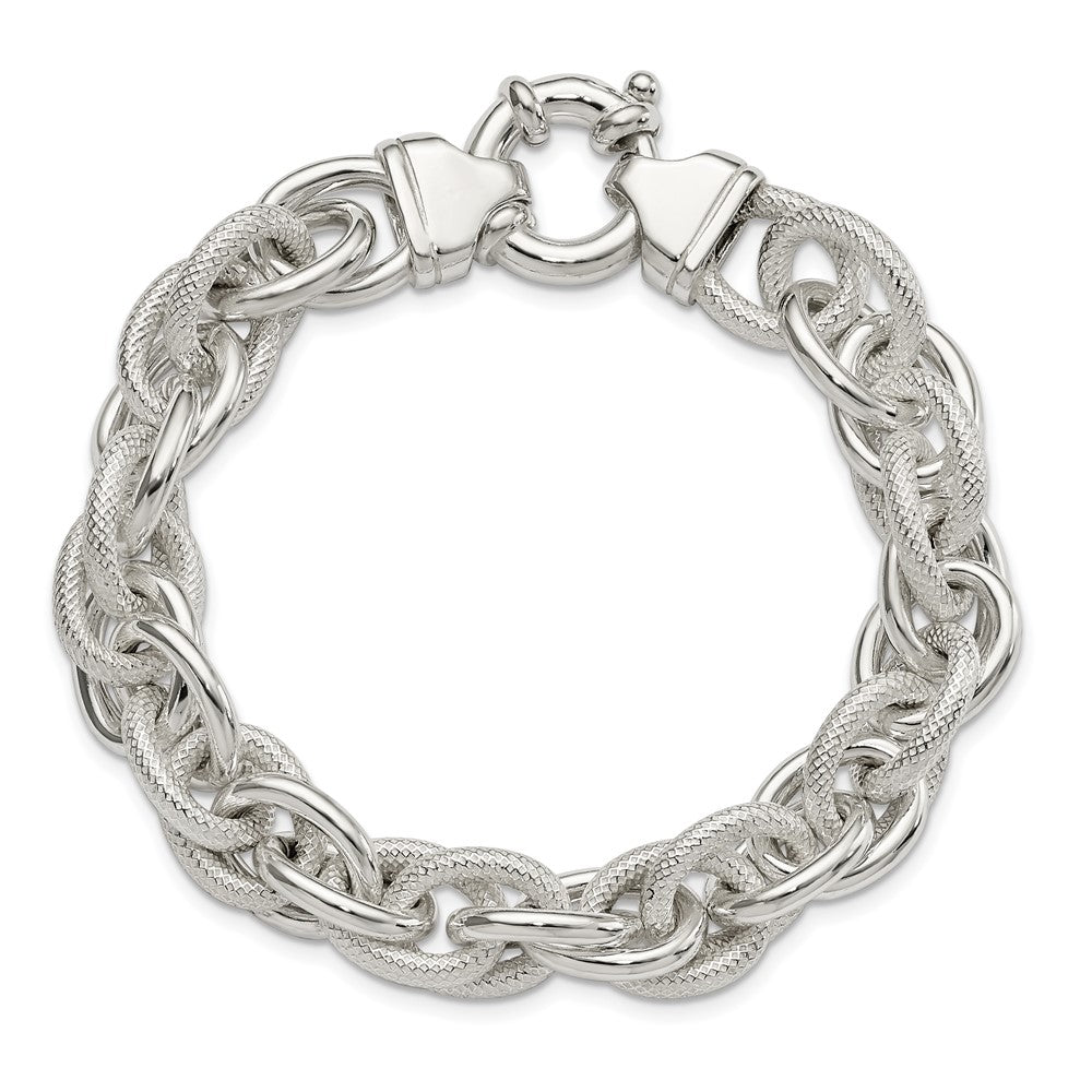 Sterling Silver Fancy Link Bracelet 7.75 inches