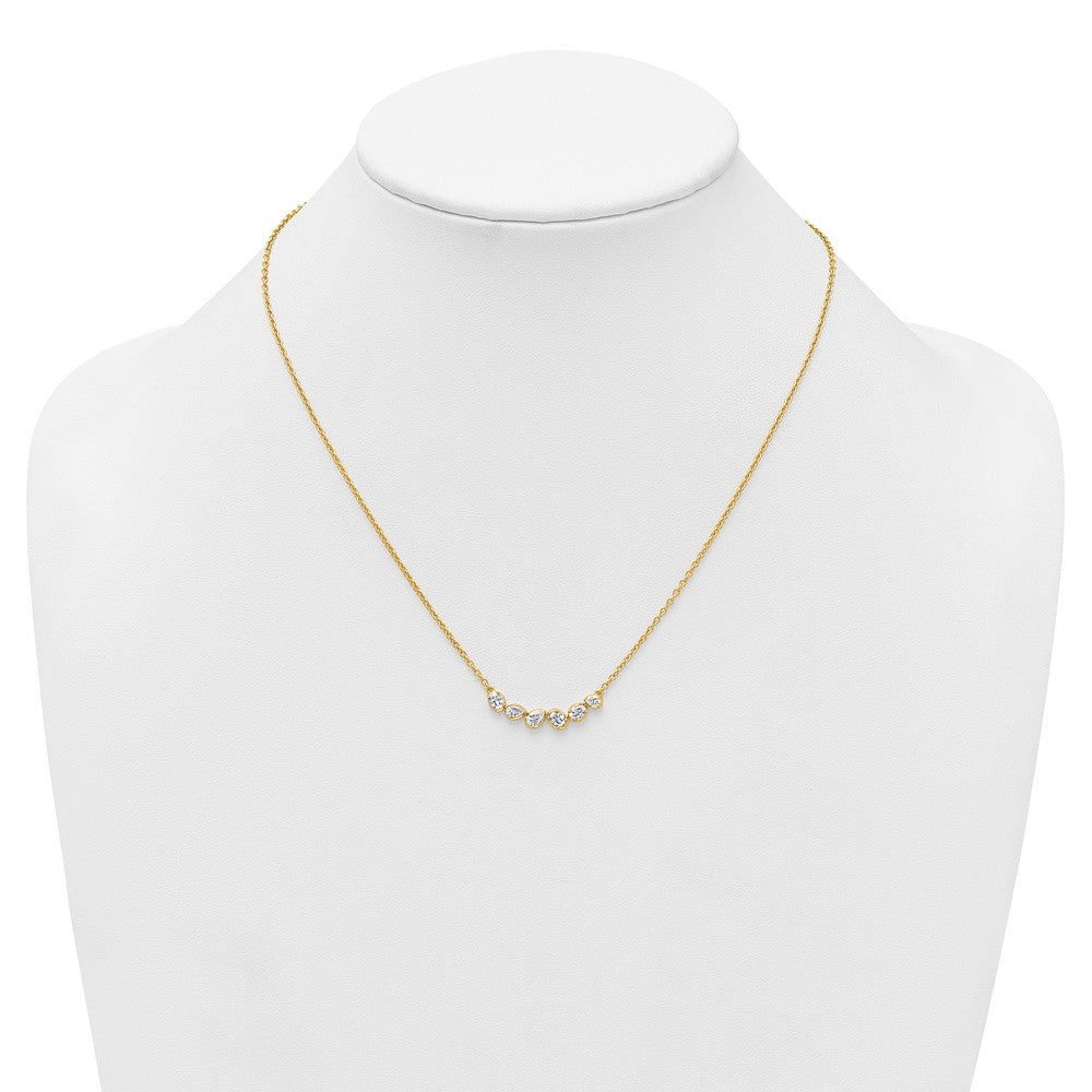 True Origin 14k 3/8 carat Lab Grown Diamond VS DEF 18 inch Fashion Bar Necklace