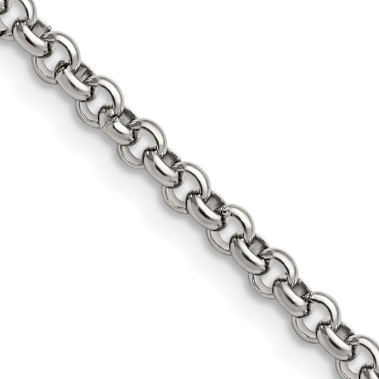 Stainless Steel Polished 3.9mm 30in Rolo Chain