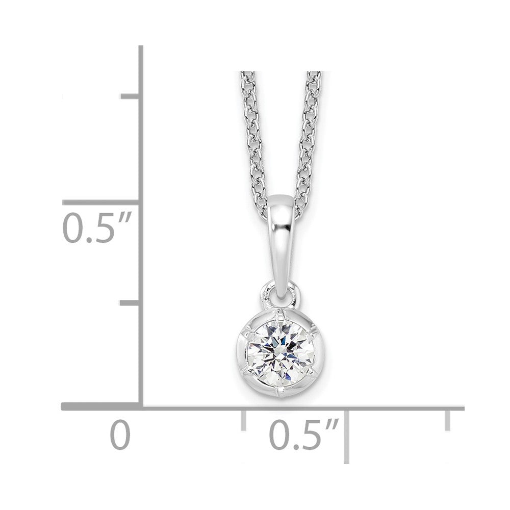 True Origin 14k White Gold 1/4 carat Lab Grown Diamond VS DEF 18 inch Solitaire Pendant Necklace