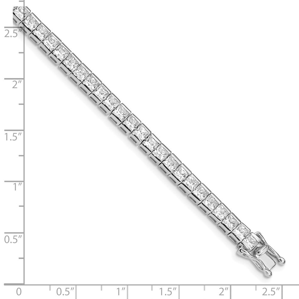 Sterling Silver Rhodium-plated CZ Tennis Bracelet 7.5 inches