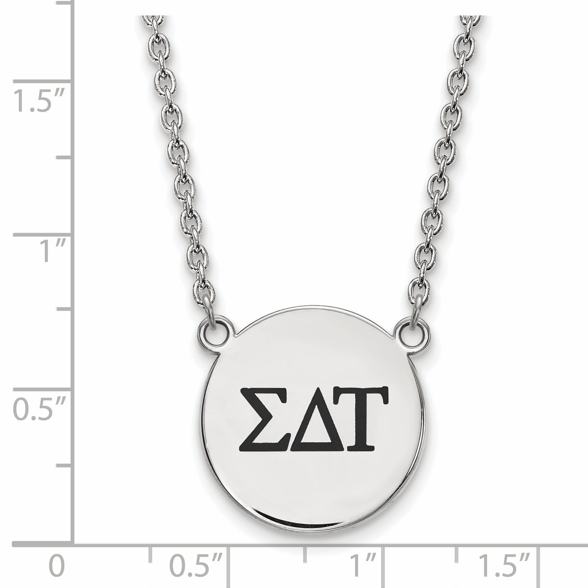 Sterling Silver 18in Official Licensed Greek Sororities Sigma Delta Tau Small Enamel Pendant w/Necklace