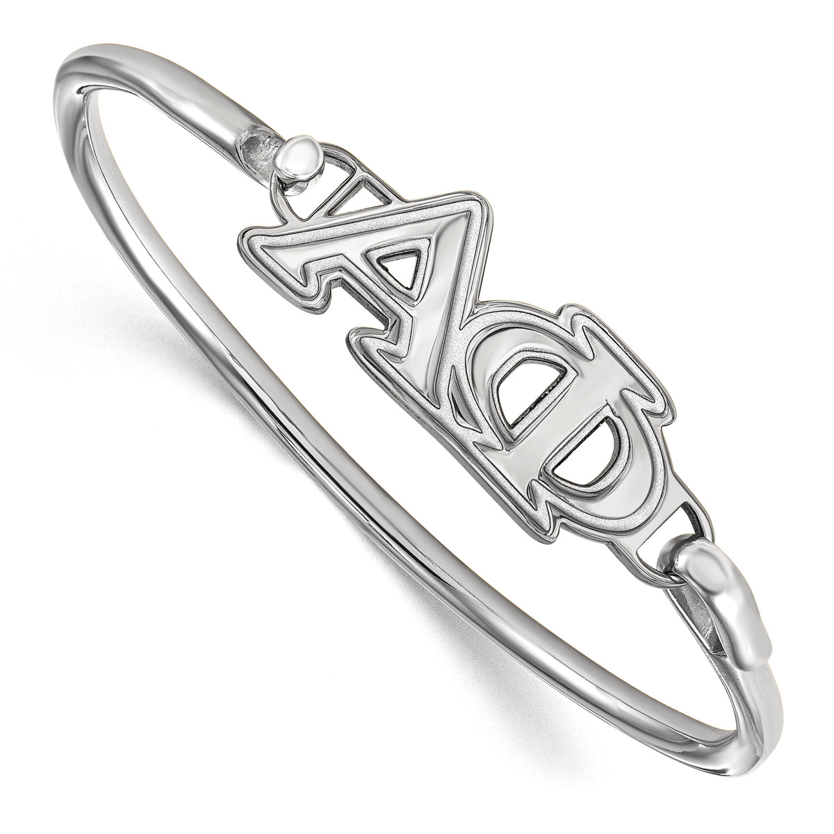 Sterling Silver Official Licensed Greek Sororities 7in Alpha Phi (??) Small Hook and Clasp Bangle