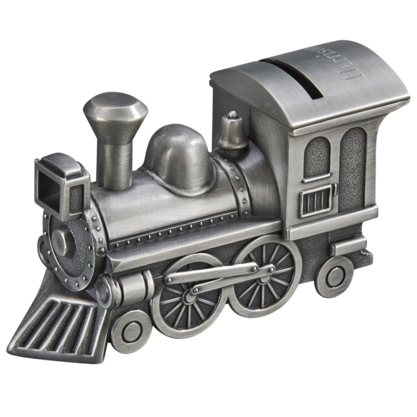Train Bank, Pewter Finish.