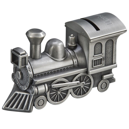 Train Bank, Pewter Finish.