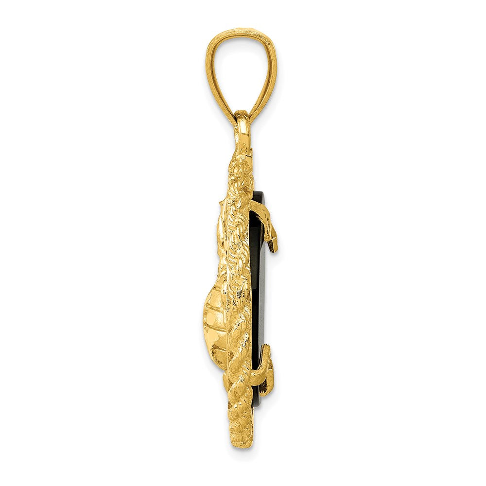14k Onyx Marine Corps Charm