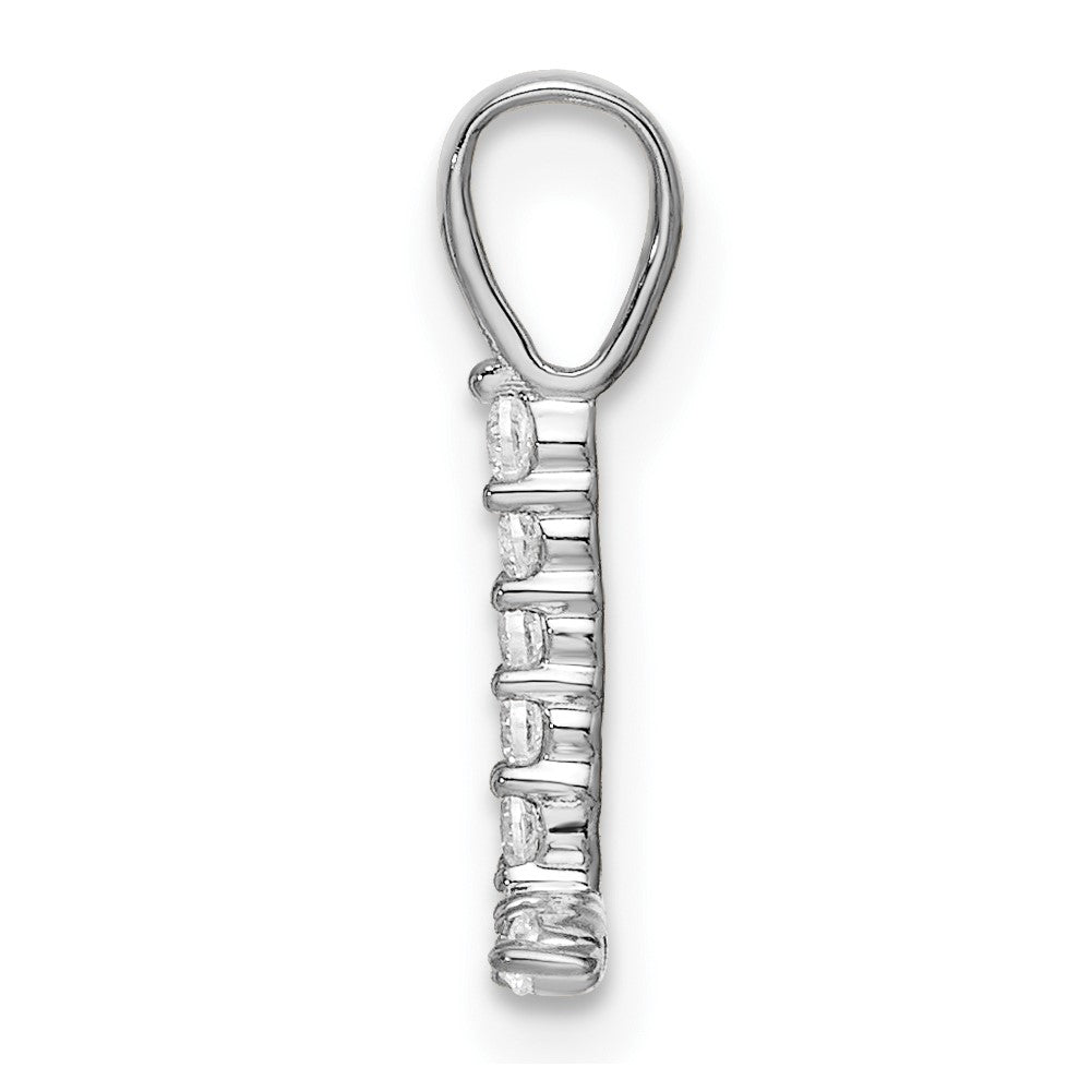 14k White Gold 1/10 carat Lab Grown Diamond VS/SI+ G+ Letter L Initial Pendant
