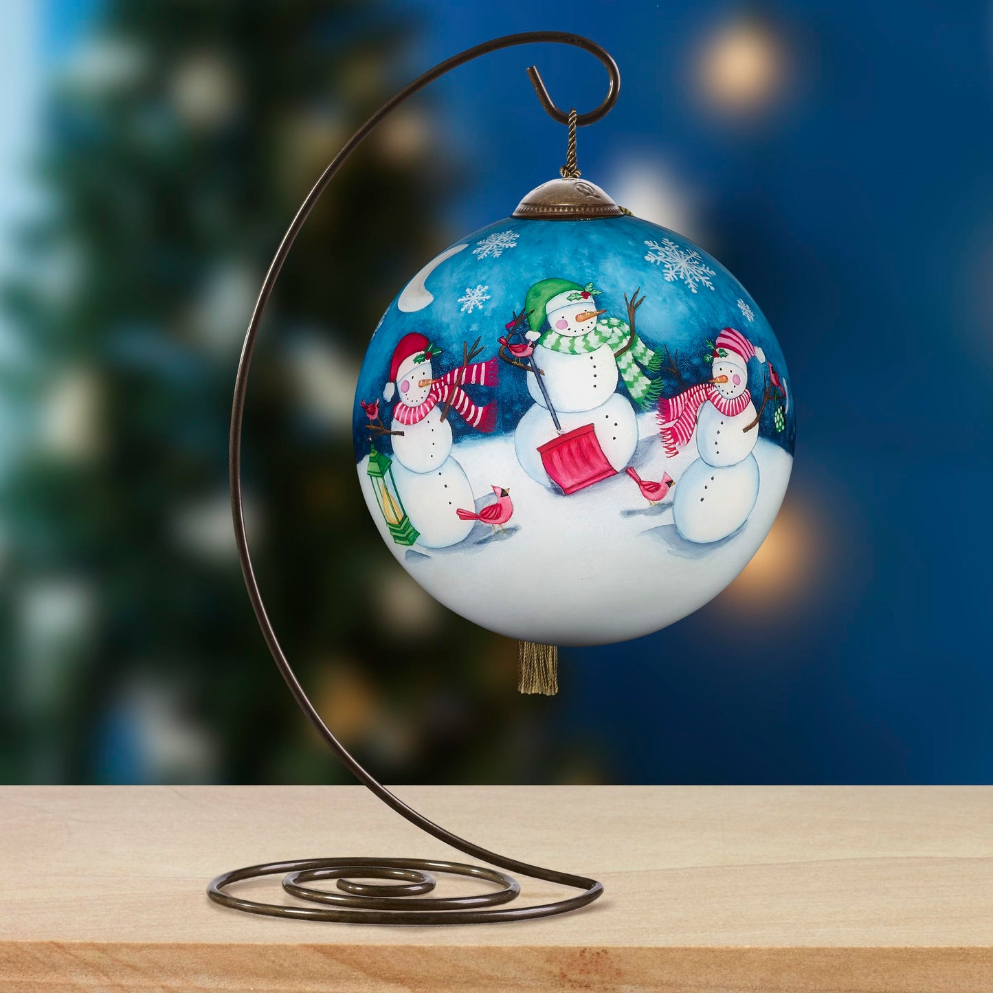 Neqwa Art Special Friends Warm the Heart by Hazel Lincoln Hand-painted Glass Ornament