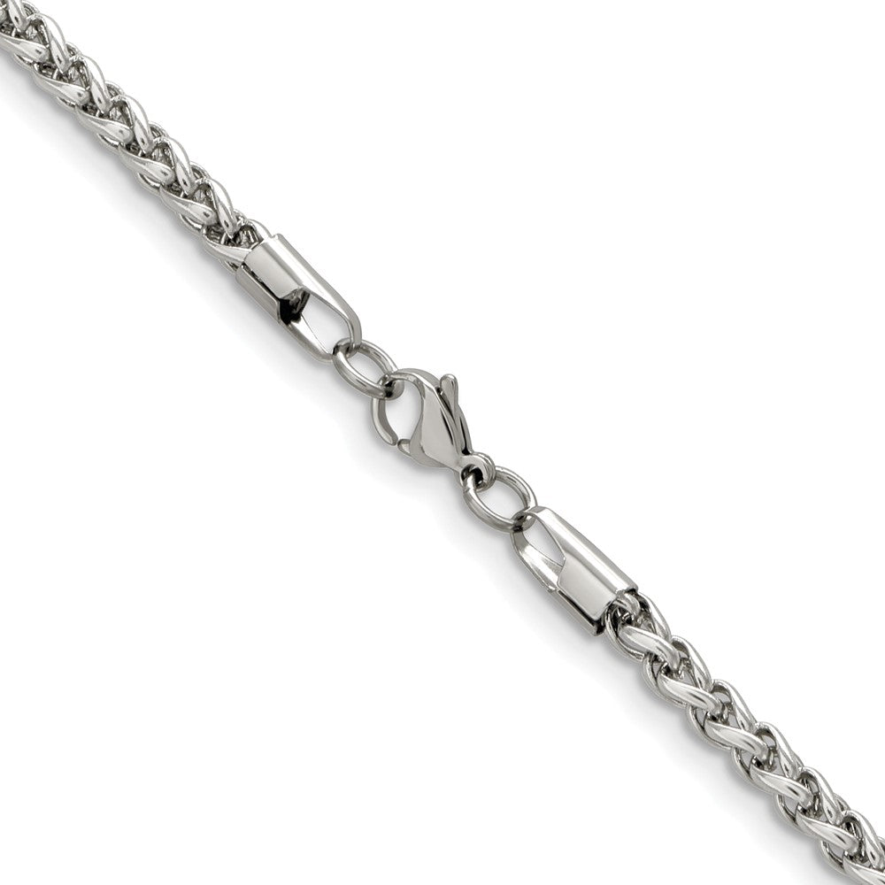 Stainless Steel Polished 5mm 24in Wheat Chain
