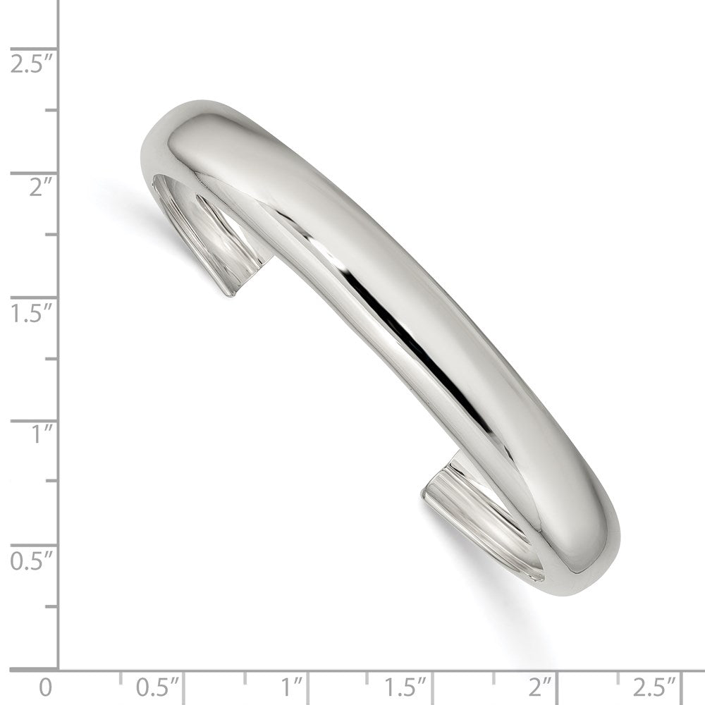 Sterling Silver 9mm Cuff Bangle 7.25 inches