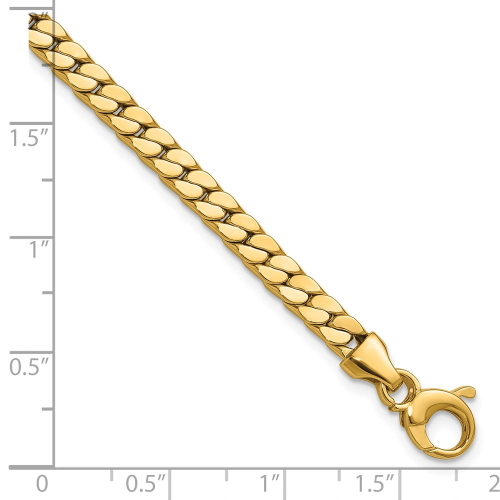 14K Polished Fancy Curb Link Bracelet 7.75  inches