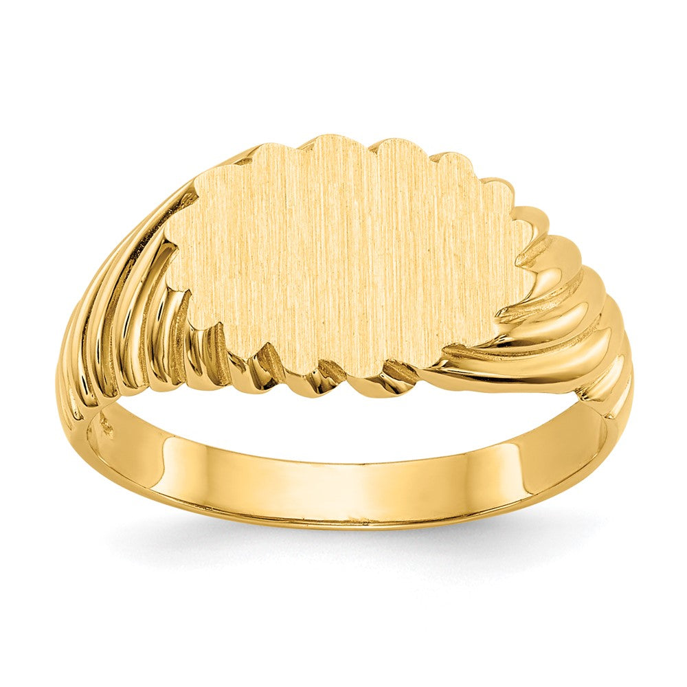14k 7.5x10.0mm Open Back Signet Ring Size 5