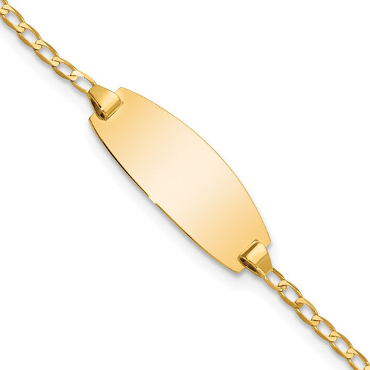 14k Oval Curb ID Bracelet 7  inches