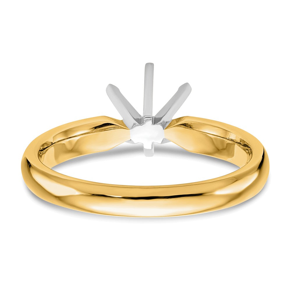 14k Two-Tone 1/3 carat Medium-Weight Low-Shoulder Comfort-Fit 6-Prong Round Solitaire Ring Mounting