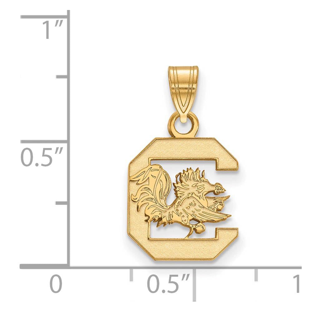 Beautiful 10ky LogoArt University of South Carolina Small Pendant